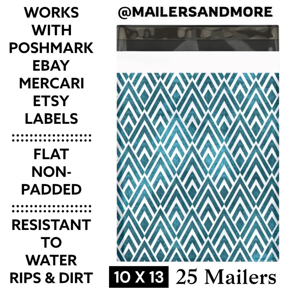 25 10X13 Poly Mailers, Geometric Chevron, Shipping Envelopes PRICE IS FIRM - Picture 3 of 8